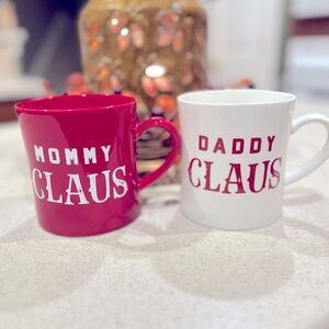 NEW “mommy claus & daddy claus” matching mugs